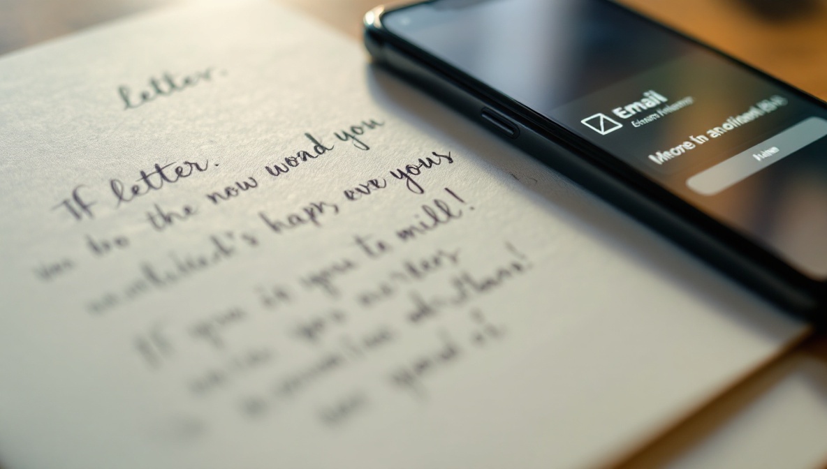 Открытый конверт с письмом Pachli Notes